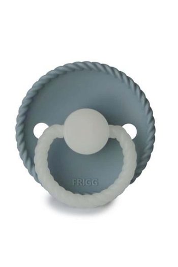 Frigg Rope Silicone Pacifier - Glow in the Dark - Stone Blue Night 0-6 Months