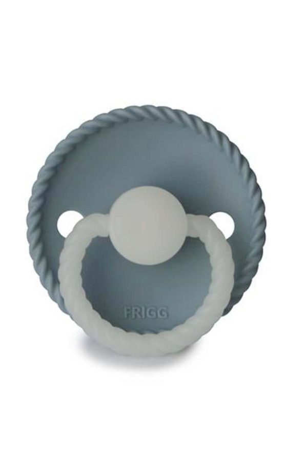 Frigg Rope Silicone Pacifier - Glow in the Dark - Stone Blue Night 0-6 Months