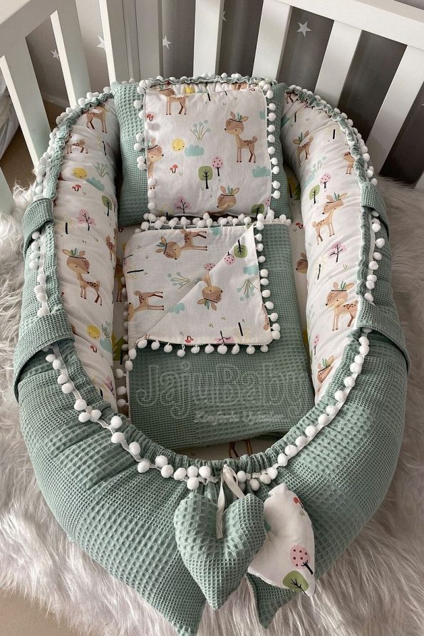 Jaju Baby 3-Piece Babynest Set with Deer Design