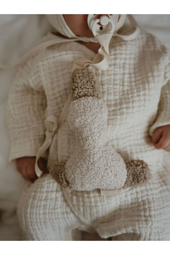 Bohemoon Teddy Duck Pacifier Clip Beige/Cream