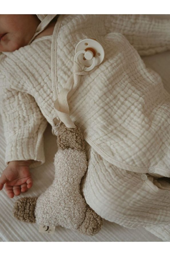 Bohemoon Teddy Duck Pacifier Clip Beige/Cream