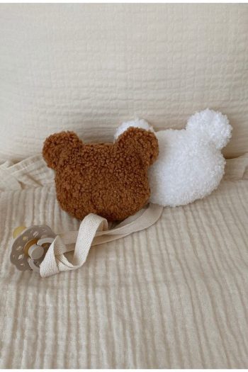 bohemoon Teddy Bear Pacifier Holder Camel