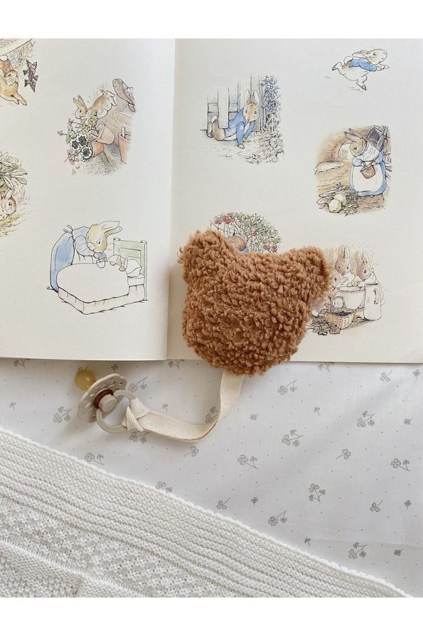 Bohemoon Teddy Bear Pacifier Holder Brown
