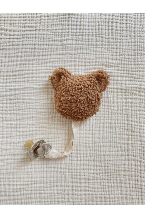 Bohemoon Teddy Bear Pacifier Holder Brown