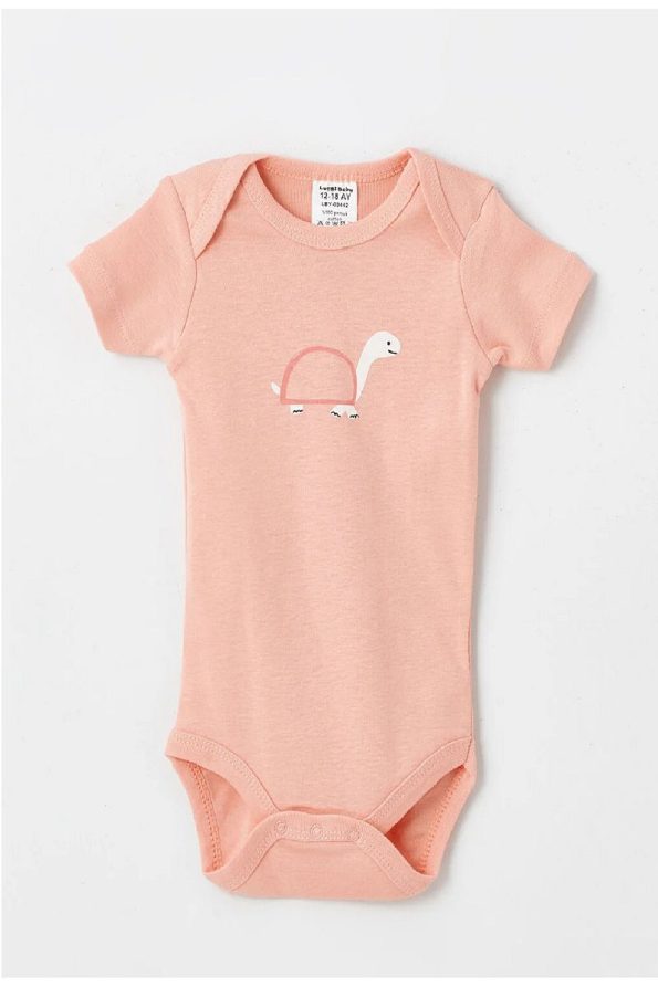 Luggi Baby Bicycle Collar Print Short Sleeve Snap Bodysuit Set