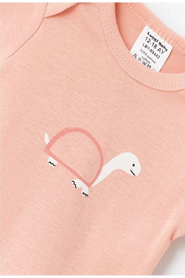 Luggi Baby Bicycle Collar Print Short Sleeve Snap Bodysuit Set