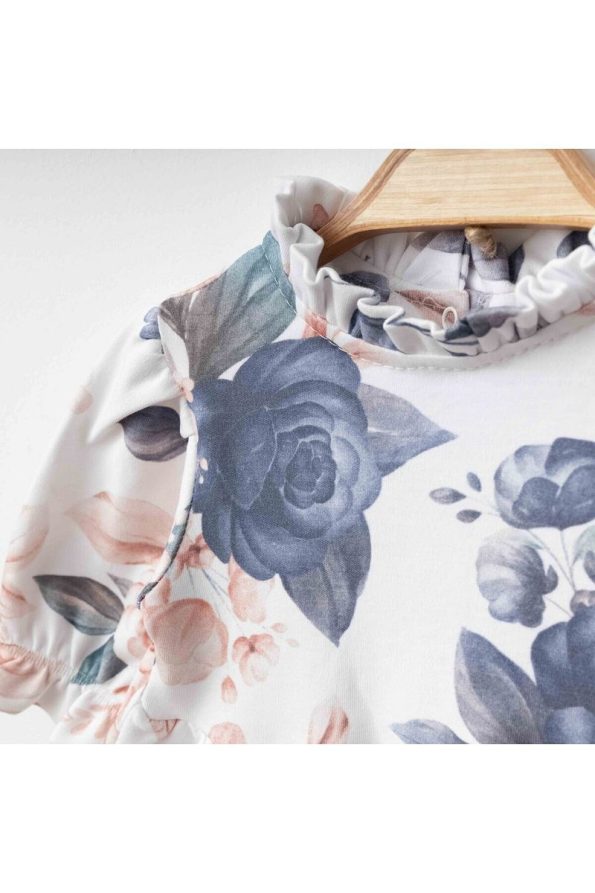 Minimus Newborn Girl Colorful Floral Cotton Dress with Headband