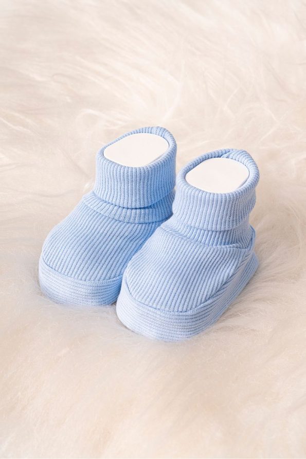 Stretchy Baby Booties with Ribbed Design