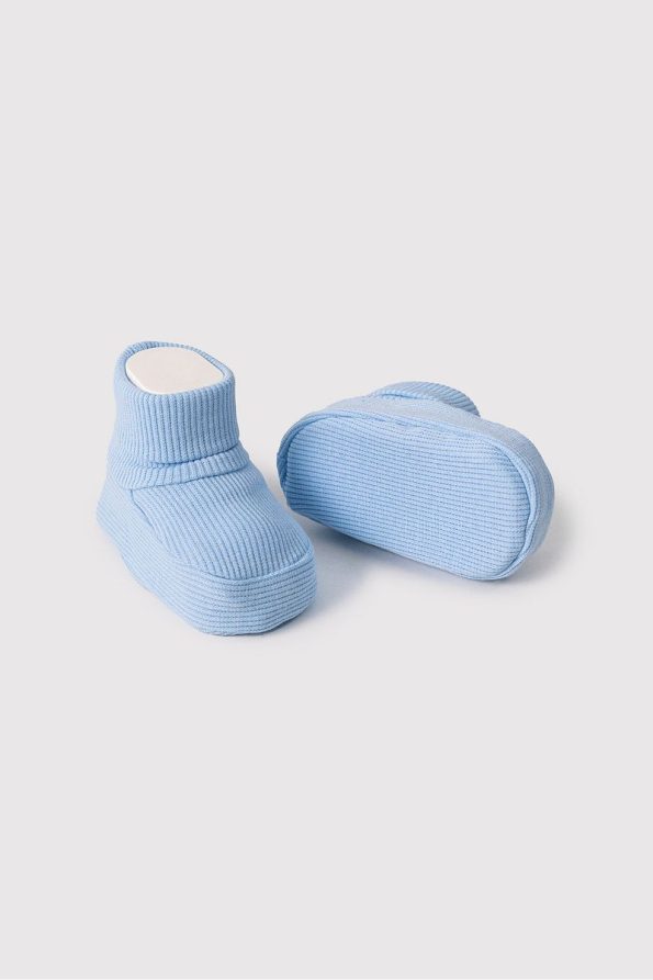 Stretchy Baby Booties with Ribbed Design