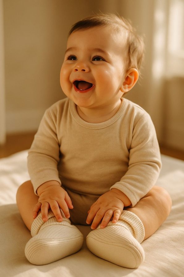 Stretchy Baby Booties with Ribbed Design