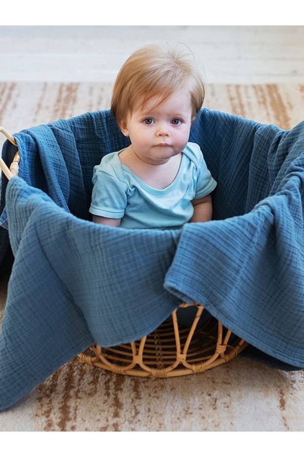 Caline Baby 4-Layer Muslin Blanket 120x120cm - Navy