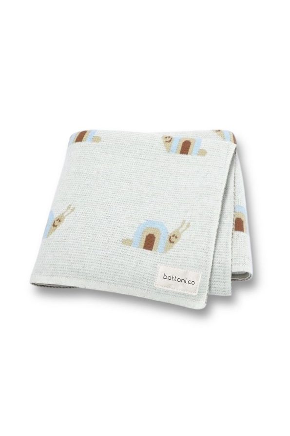 Battani.Co Knitted Baby Blanket for Boys and Girls - Cream Snail 85cm x 85cm