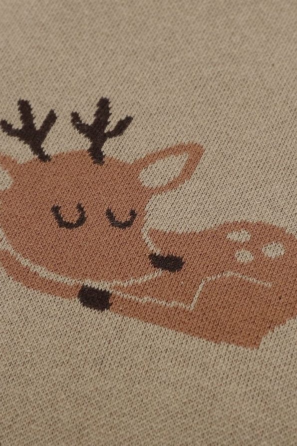 Battani.Co Knit Baby Blanket for Boys and Girls, Brown Deer 85cm x 85cm
