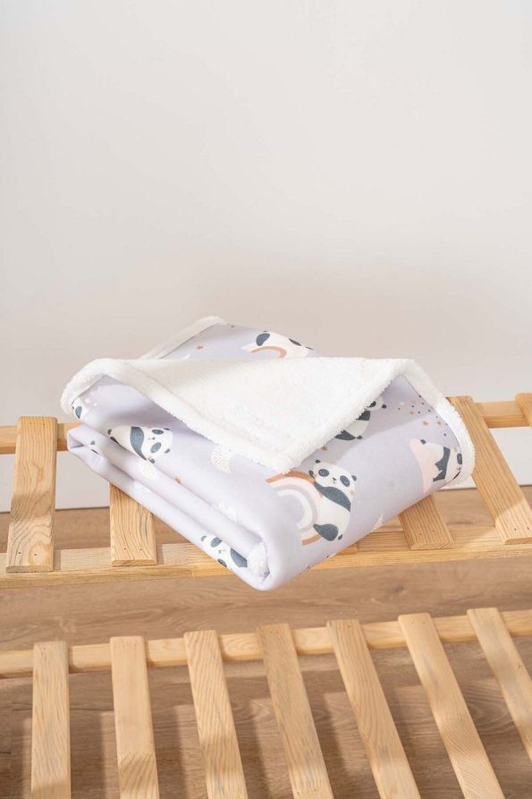 Rivaİstanbul Fluffy Baby Blanket 70x100 Cm Panda Print