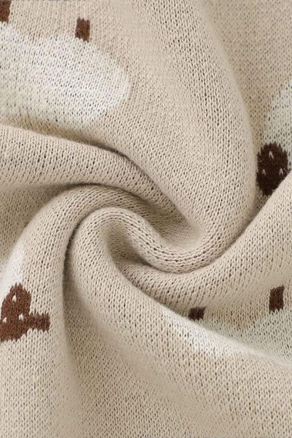 Battani.Co Knit Baby Blanket for Boys and Girls 85cm x 85cm Beige