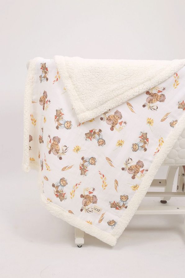 LUCKKA Puffy Baby Blanket 70x100 Cm Sheep Fleece Muslin Blanket