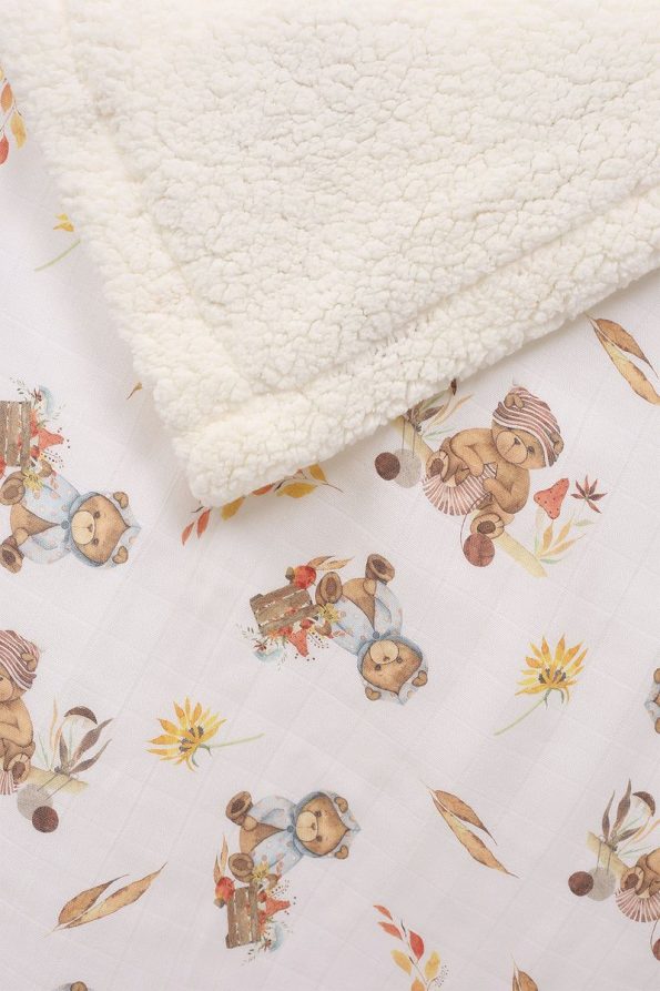 LUCKKA Puffy Baby Blanket 70x100 Cm Sheep Fleece Muslin Blanket
