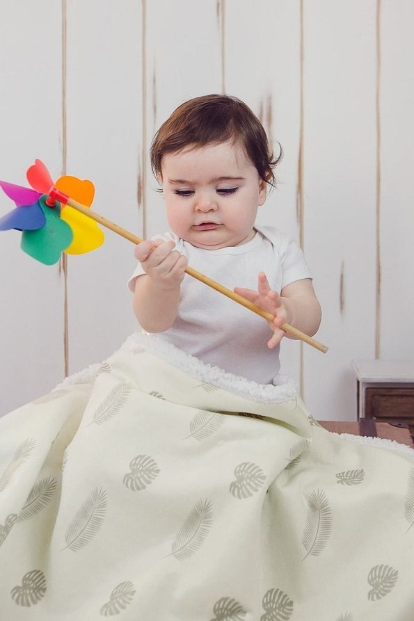 HAMUR Fluffy Baby Blanket 80x100 Cm Melis Sheep Wool Blanket