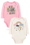 MAHFEL 2-Pack 100% Organic Cotton Printed Baby Bodysuits