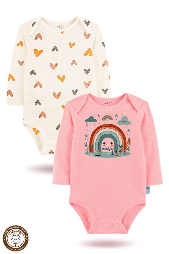 MAHFEL 2-Pack Organic Cotton Printed Baby Bodysuit