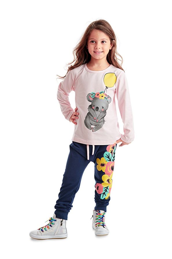 MSHB&G Balloon Koala Girls' Winter T-Shirt and Pants Set