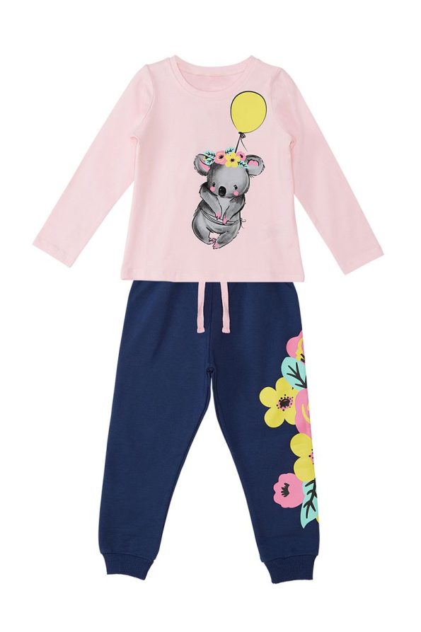 MSHB&G Balloon Koala Girls' Winter T-Shirt and Pants Set