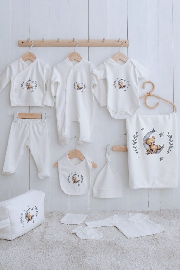 Tuğba Swan Organic 11-Piece Hospital Set - For Baby - Sleepy Bear