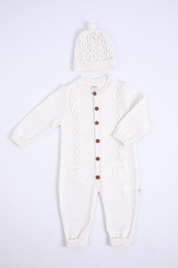 Babyhola Organic 100% Knit Unisex Baby Romper Set