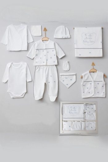 Cherub Baby Teddy Bear 100% Cotton Newborn Baby Boy 10-Piece Hospital Layette Set