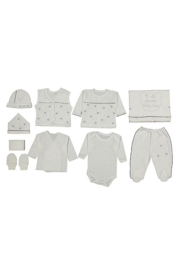 Cherub Baby Teddy Bear 100% Cotton Newborn Baby Boy 10-Piece Hospital Layette Set