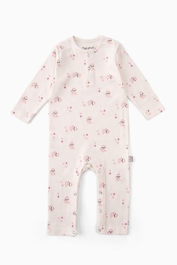 Boumini Baby Long Sleeve Snap Romper Pink