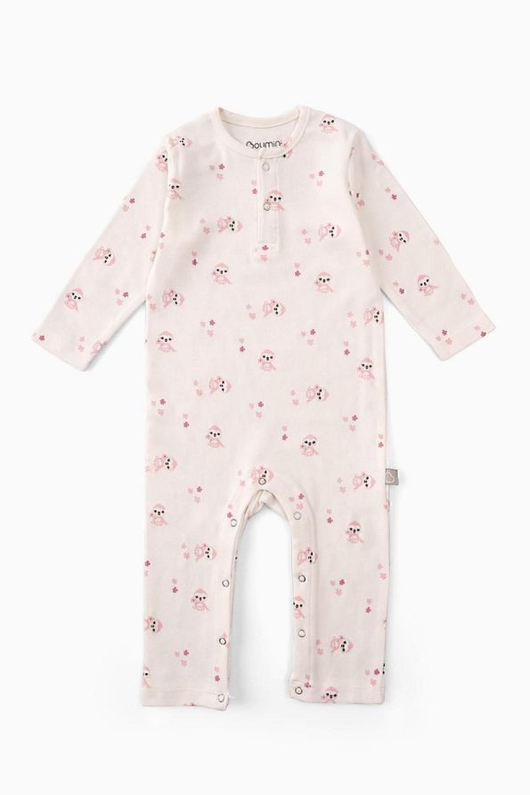 Boumini Baby Long Sleeve Snap Romper Pink