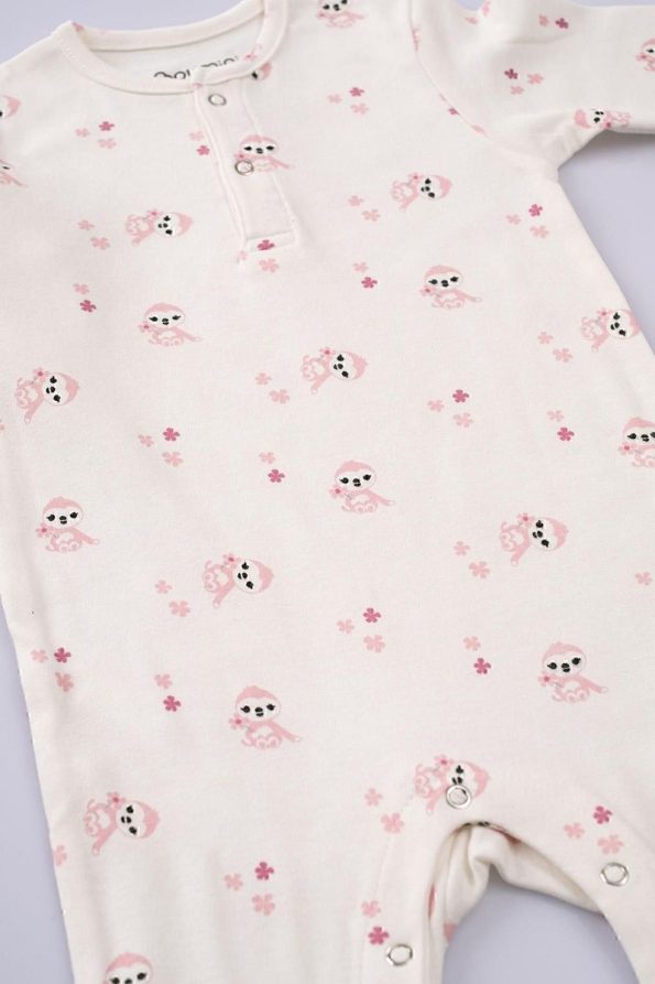Boumini Baby Long Sleeve Snap Romper Pink