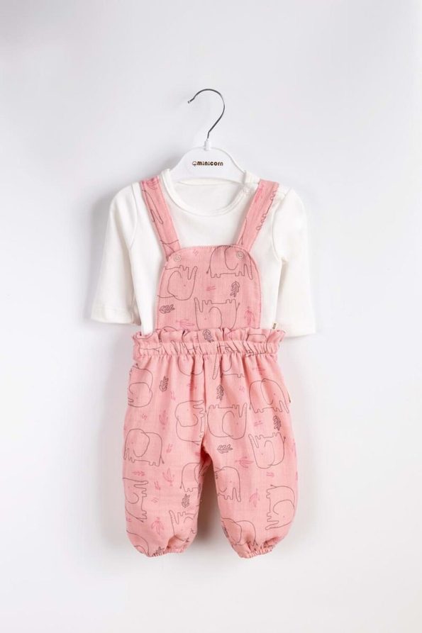 MiniCorn Elephant Print Baby Overalls for Boys and Girls