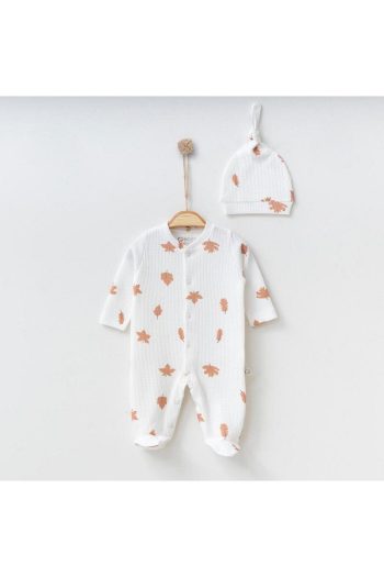 Little Baby Organic Leaf Print Footed Baby Romper