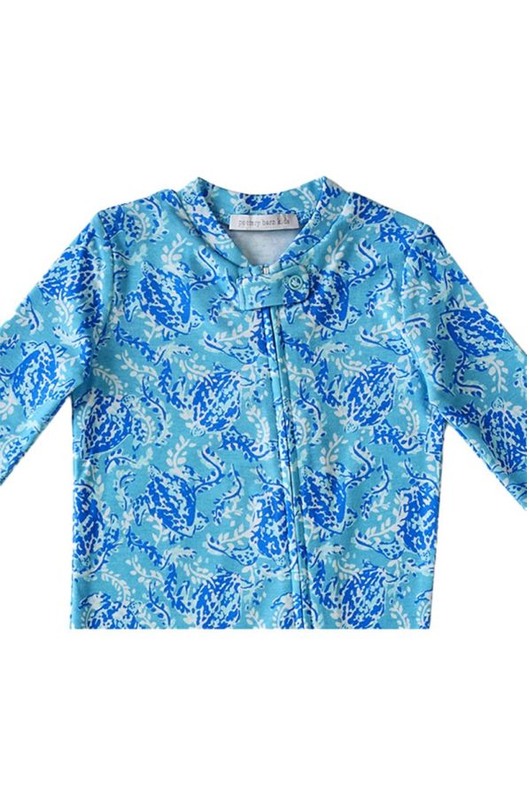 Lilly Pulitzer Turtley Organic Cotton Footed Zippered Baby Romper
