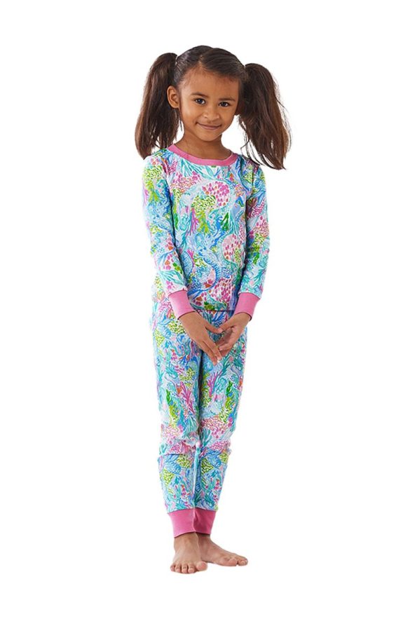 Lilly Pulitzer Mermaid Cove Organic Girls Pajama Set