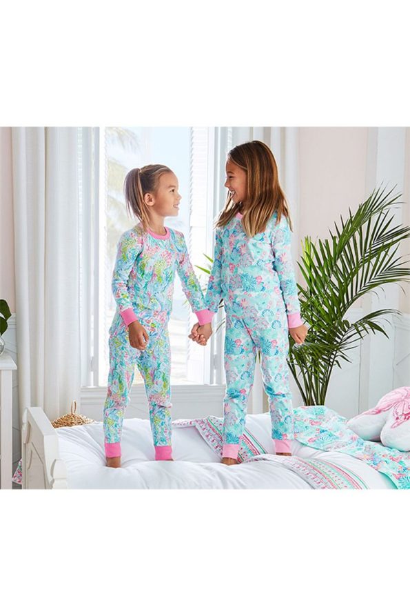 Lilly Pulitzer Mermaid Cove Organic Girls Pajama Set