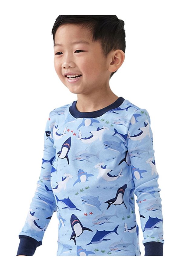 Shark Bite Organic Pajama Set for Boys