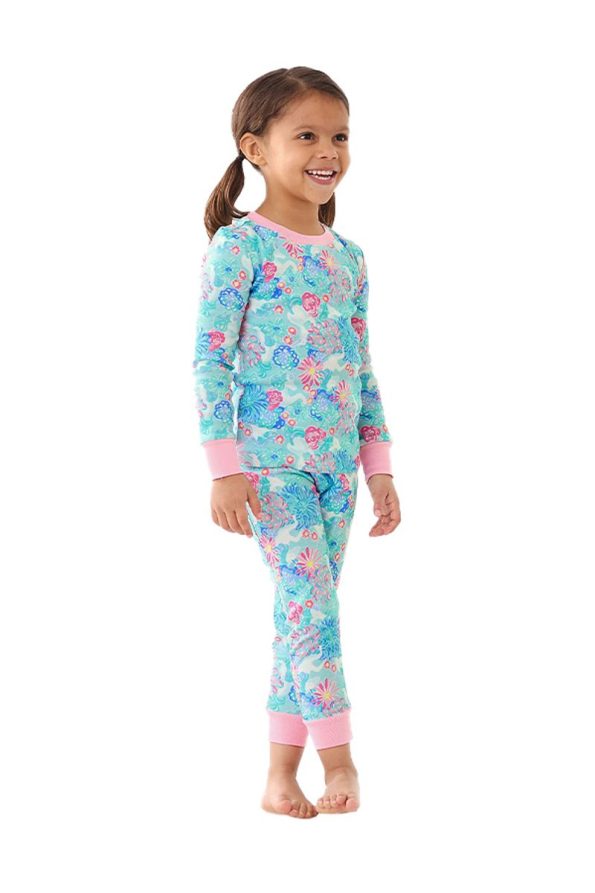 Lilly Pulitzer Unicorns in Bloom Organic Pajama Set for Girls
