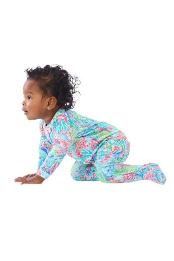 Lilly Pulitzer Mermaid Cove Organic Cotton Zip-Up Baby Romper
