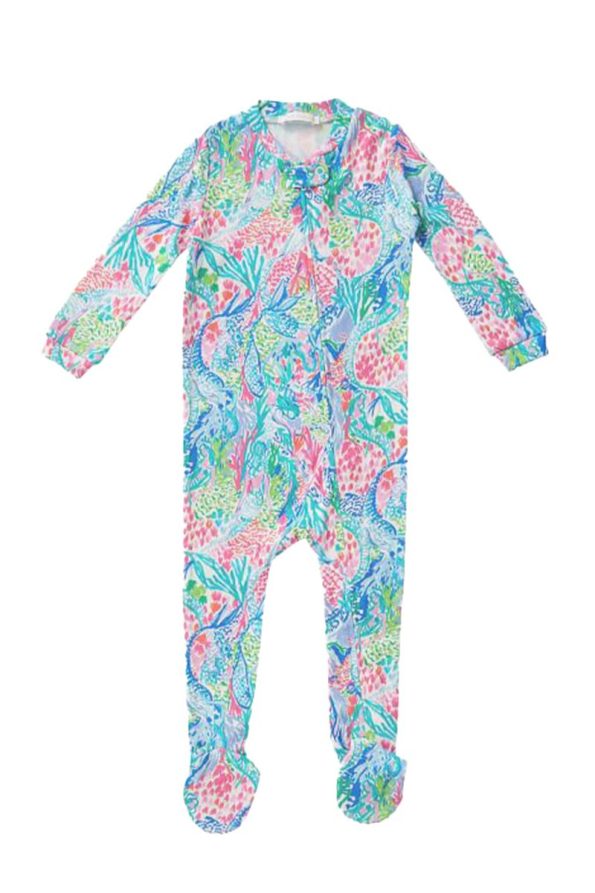 Lilly Pulitzer Mermaid Cove Organic Cotton Zip-Up Baby Romper