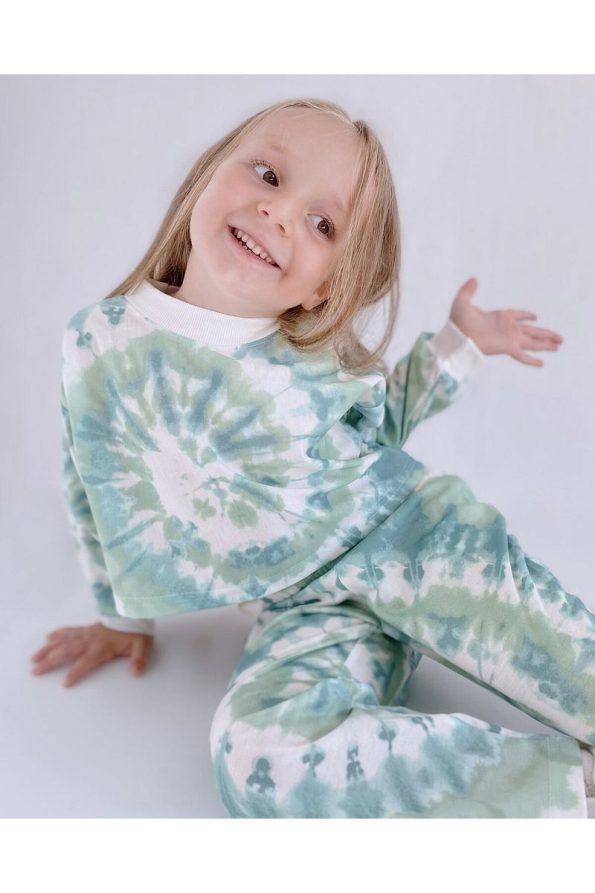 le petit sole Girls' Tie-Dye Matching Set
