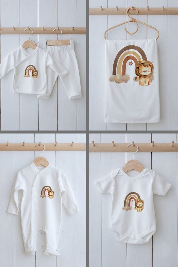 Tuğba Swan Organic 11-Piece Hospital Set - Little Baby - Lion Rainbow