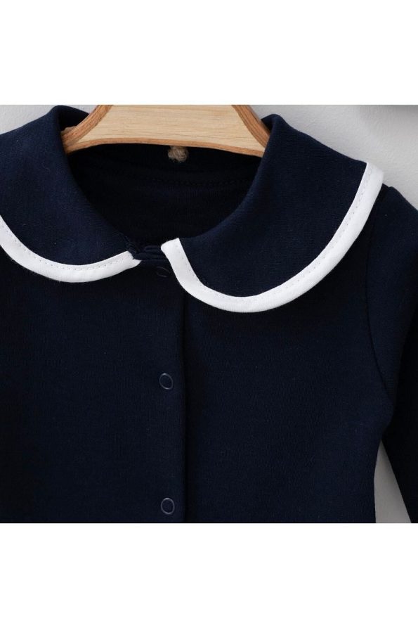 Minimus Newborn Baby Boys' Cotton Bodysuit Set with Gloves and Hat in Navy