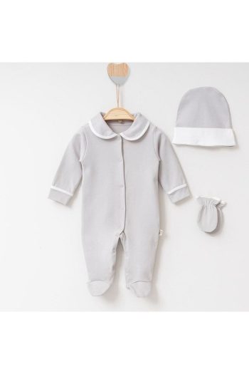 Minimus Newborn Baby Boy Cotton Romper Set with Cap and Gloves