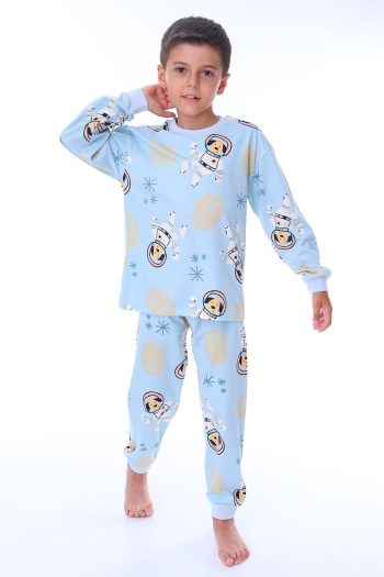 ZUZUNGA Cute Astronaut Bobi Blue Kids Pajama Set