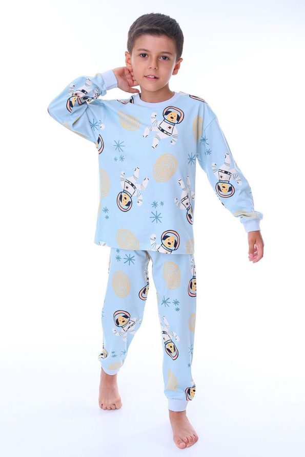 ZUZUNGA Cute Astronaut Bobi Blue Kids Pajama Set
