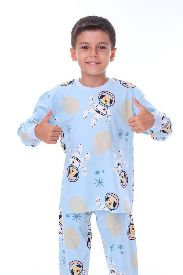 ZUZUNGA Cute Astronaut Bobi Blue Kids Pajama Set