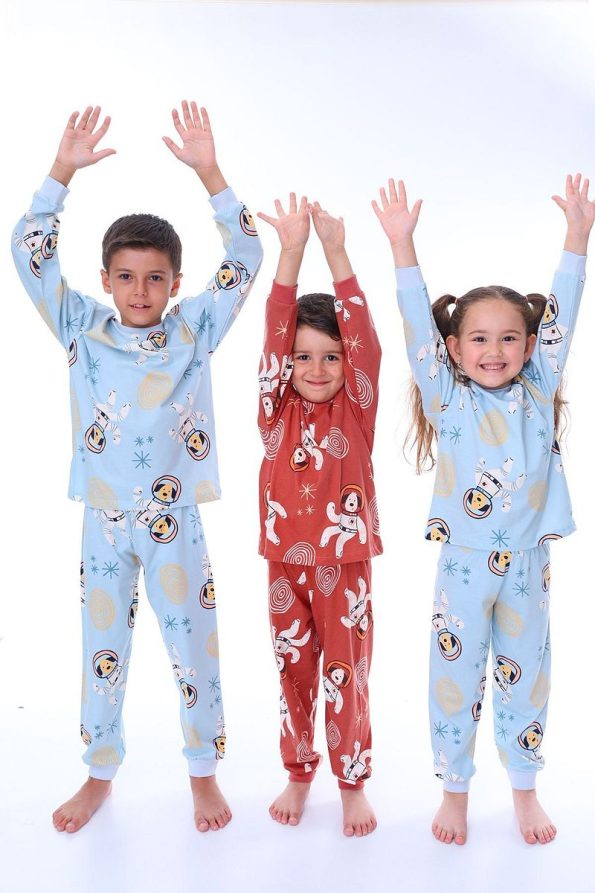 ZUZUNGA Cute Astronaut Bobi Blue Kids Pajama Set